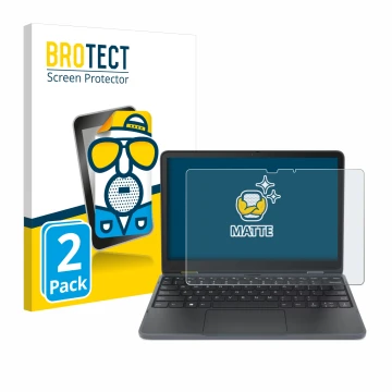 Parte frontale di una confezione del prodotto con il logo del marchio BROTECT. Accanto è raffigurato il dispositivo Lenovo 300