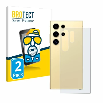 Parte frontale di una confezione del prodotto con il logo del marchio BROTECT. Accanto è raffigurato il dispositivo Samsung Ga