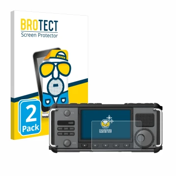 Parte frontale di una confezione del prodotto con il logo del marchio BROTECT. Accanto è raffigurato il dispositivo Xiegu X620
