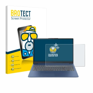 Parte frontale di una confezione del prodotto con il logo del marchio BROTECT. Accanto è raffigurato il dispositivo Lenovo Ide