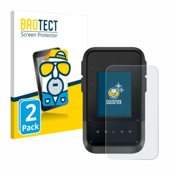 Parte frontale di una confezione del prodotto con il logo del marchio BROTECT. Accanto è raffigurato il dispositivo Garmin eTr