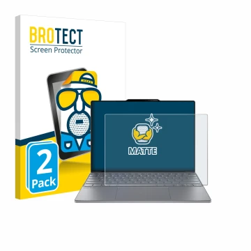 Parte frontale di una confezione del prodotto con il logo del marchio BROTECT. Accanto è raffigurato il dispositivo Lenovo Thi