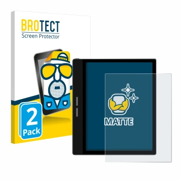 Parte frontale di una confezione del prodotto con il logo del marchio BROTECT. Accanto è raffigurato il dispositivo Bigme B751