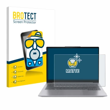 Parte frontale di una confezione del prodotto con il logo del marchio BROTECT. Accanto è raffigurato il dispositivo Lenovo Thi