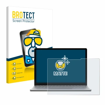 Parte frontale di una confezione del prodotto con il logo del marchio BROTECT. Accanto è raffigurato il dispositivo Microsoft 