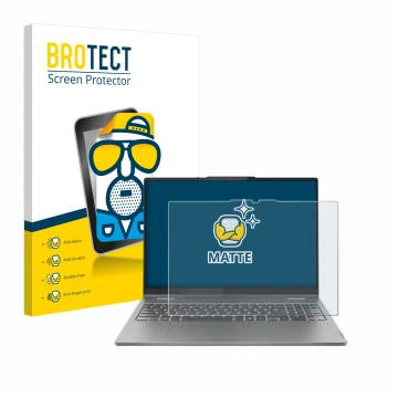 Parte frontale di una confezione del prodotto con il logo del marchio BROTECT. Accanto è raffigurato il dispositivo Lenovo Ide