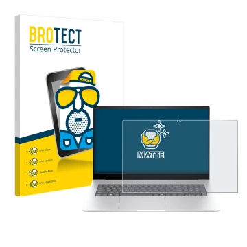 Parte frontale di una confezione del prodotto con il logo del marchio BROTECT. Accanto è raffigurato il dispositivo HP Envy 17