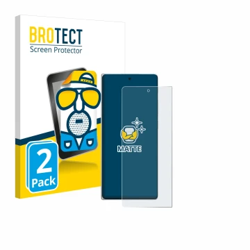 Parte frontale di una confezione del prodotto con il logo del marchio BROTECT. Accanto è raffigurato il dispositivo Vivo X Fol