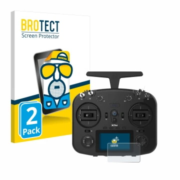 Parte frontale di una confezione del prodotto con il logo del marchio BROTECT. Accanto è raffigurato il dispositivo FrSky TWIN