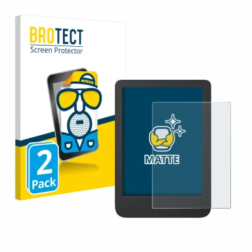 Parte frontale di una confezione del prodotto con il logo del marchio BROTECT. Accanto è raffigurato il dispositivo Tolino Shi