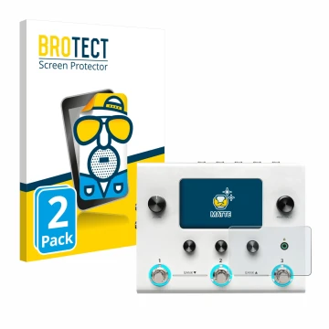 Parte frontale di una confezione del prodotto con il logo del marchio BROTECT. Accanto è raffigurato il dispositivo Hotone Amp