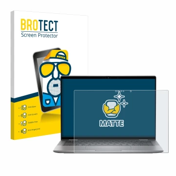 Parte frontale di una confezione del prodotto con il logo del marchio BROTECT. Accanto è raffigurato il dispositivo Dell Latit