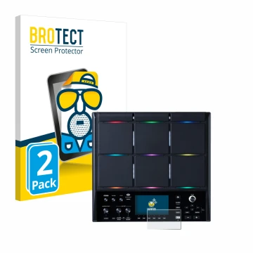 Parte frontale di una confezione del prodotto con il logo del marchio BROTECT. Accanto è raffigurato il dispositivo Roland SPD