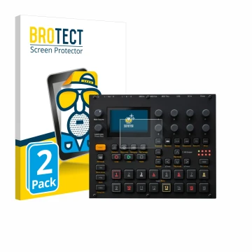 Parte frontale di una confezione del prodotto con il logo del marchio BROTECT. Accanto è raffigurato il dispositivo Elektron D