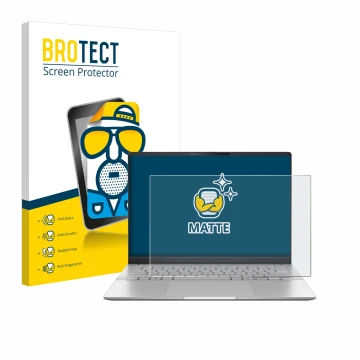Parte frontale di una confezione del prodotto con il logo del marchio BROTECT. Accanto è raffigurato il dispositivo ASUS Vivob