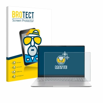 Parte frontale di una confezione del prodotto con il logo del marchio BROTECT. Accanto è raffigurato il dispositivo ASUS Vivob