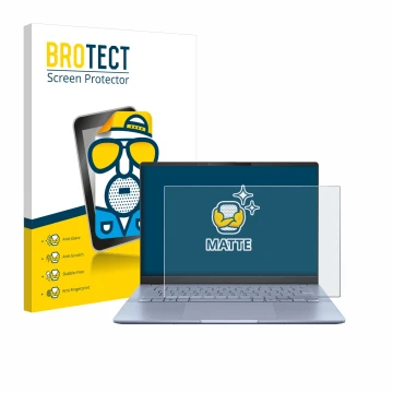 Parte frontale di una confezione del prodotto con il logo del marchio BROTECT. Accanto è raffigurato il dispositivo ASUS Vivob