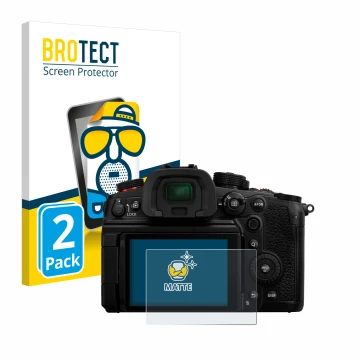 Parte frontale di una confezione del prodotto con il logo del marchio BROTECT. Accanto è raffigurato il dispositivo Panasonic 