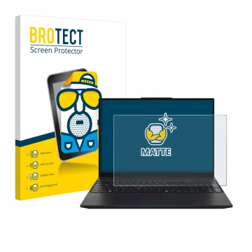 Parte frontale di una confezione del prodotto con il logo del marchio BROTECT. Accanto è raffigurato il dispositivo Lenovo Thi