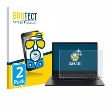 Parte frontale di una confezione del prodotto con il logo del marchio BROTECT. Accanto è raffigurato il dispositivo Lenovo Thi