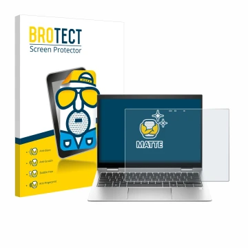 Parte frontale di una confezione del prodotto con il logo del marchio BROTECT. Accanto è raffigurato il dispositivo HP Elite x