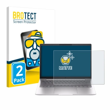 Parte frontale di una confezione del prodotto con il logo del marchio BROTECT. Accanto è raffigurato il dispositivo HP EliteBo