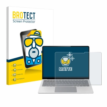 Parte frontale di una confezione del prodotto con il logo del marchio BROTECT. Accanto è raffigurato il dispositivo Microsoft 