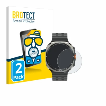 Parte frontale di una confezione del prodotto con il logo del marchio BROTECT. Accanto è raffigurato il dispositivo Samsung Ga
