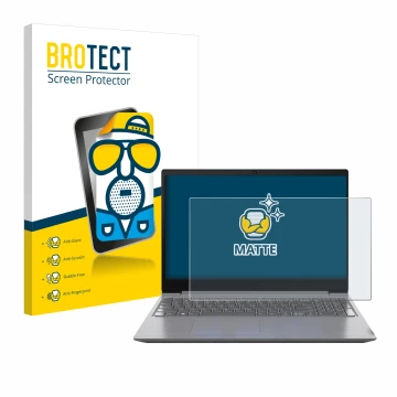 Parte frontale di una confezione del prodotto con il logo del marchio BROTECT. Accanto è raffigurato il dispositivo Lenovo 15.