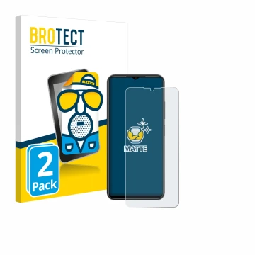 Parte frontale di una confezione del prodotto con il logo del marchio BROTECT. Accanto è raffigurato il dispositivo ZTE Blade 