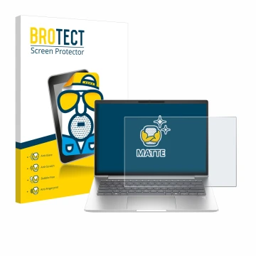 Parte frontale di una confezione del prodotto con il logo del marchio BROTECT. Accanto è raffigurato il dispositivo HP ProBook