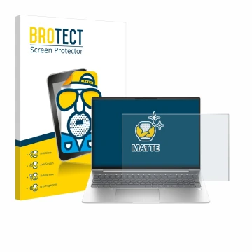 Parte frontale di una confezione del prodotto con il logo del marchio BROTECT. Accanto è raffigurato il dispositivo HP ProBook