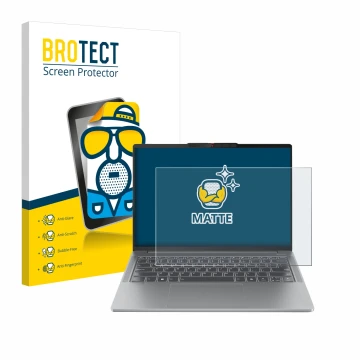Parte frontale di una confezione del prodotto con il logo del marchio BROTECT. Accanto è raffigurato il dispositivo Lenovo Ide