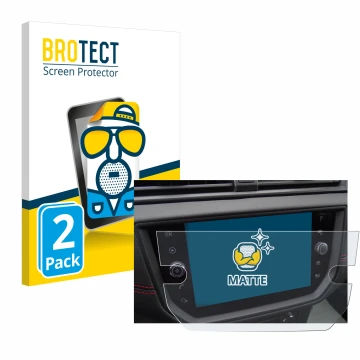 Parte frontale di una confezione del prodotto con il logo del marchio BROTECT. Accanto è raffigurato il dispositivo Seat Arona