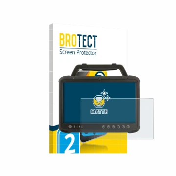 Parte frontale di una confezione del prodotto con il logo del marchio BROTECT. Accanto è raffigurato il dispositivo Winmate M1