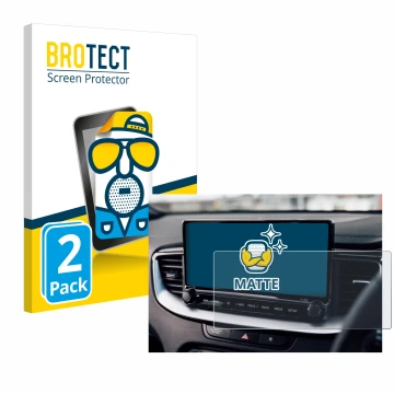 Parte frontale di una confezione del prodotto con il logo del marchio BROTECT. Accanto è raffigurato il dispositivo Kia XCeed 