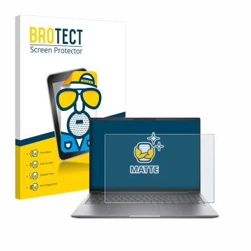 Parte frontale di una confezione del prodotto con il logo del marchio BROTECT. Accanto è raffigurato il dispositivo HP ZBook P