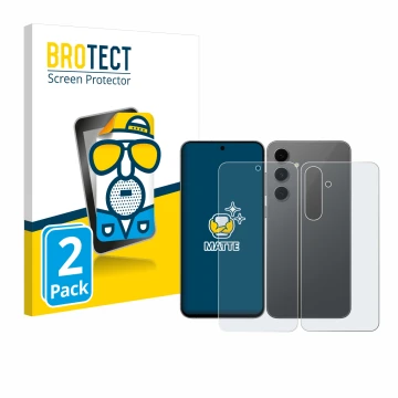 Parte frontale di una confezione del prodotto con il logo del marchio BROTECT. Accanto è raffigurato il dispositivo Samsung Ga