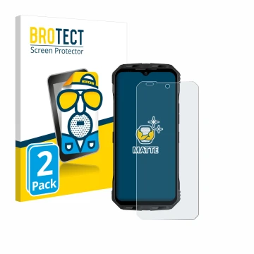 Parte frontale di una confezione del prodotto con il logo del marchio BROTECT. Accanto è raffigurato il dispositivo Doogee V M