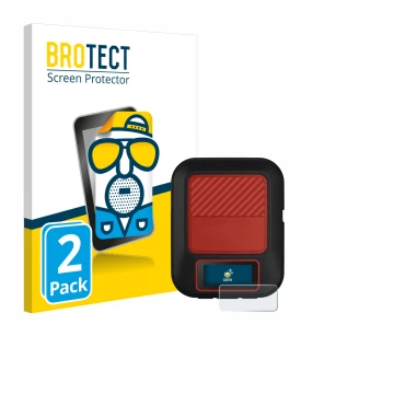 Parte frontale di una confezione del prodotto con il logo del marchio BROTECT. Accanto è raffigurato il dispositivo Garmin inR