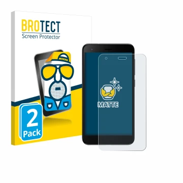 Parte frontale di una confezione del prodotto con il logo del marchio BROTECT. Accanto è raffigurato il dispositivo ZTE Blade 