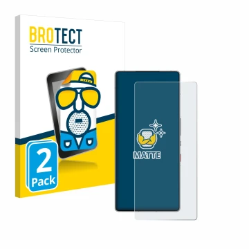 Parte frontale di una confezione del prodotto con il logo del marchio BROTECT. Accanto è raffigurato il dispositivo ZTE Nubia 