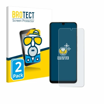 Parte frontale di una confezione del prodotto con il logo del marchio BROTECT. Accanto è raffigurato il dispositivo Xiaomi Poc