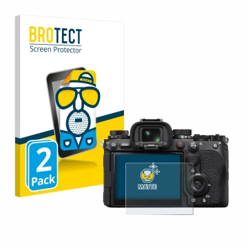 Parte frontale di una confezione del prodotto con il logo del marchio BROTECT. Accanto è raffigurato il dispositivo Sony Alpha