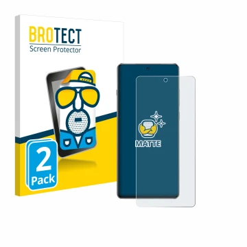 Parte frontale di una confezione del prodotto con il logo del marchio BROTECT. Accanto è raffigurato il dispositivo OnePlus 13