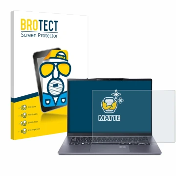 Parte frontale di una confezione del prodotto con il logo del marchio BROTECT. Accanto è raffigurato il dispositivo Acer Swift