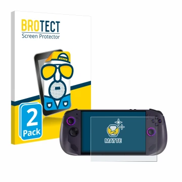 Parte frontale di una confezione del prodotto con il logo del marchio BROTECT. Accanto è raffigurato il dispositivo Lenovo Leg