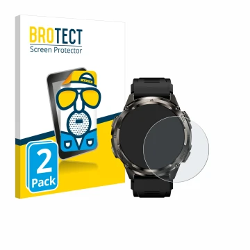 Parte frontale di una confezione del prodotto con il logo del marchio BROTECT. Accanto è raffigurato il dispositivo Kospet Tan