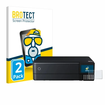 Parte frontale di una confezione del prodotto con il logo del marchio BROTECT. Accanto è raffigurato il dispositivo Epson EcoT