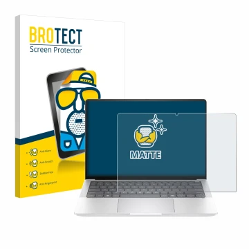 Parte frontale di una confezione del prodotto con il logo del marchio BROTECT. Accanto è raffigurato il dispositivo HP EliteBo